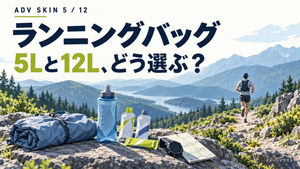 ランニングバッグの5Lと12Lの選び方を表したイメージイラスト