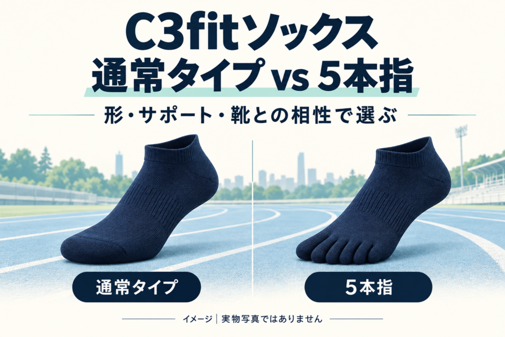 Concept illustration of running socks, not actual product photographs