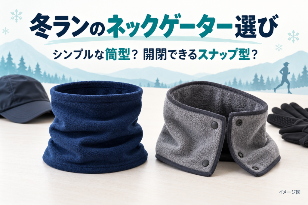 冬ランのネックゲーター選びのイメージ図。実物の商品写真ではありません。