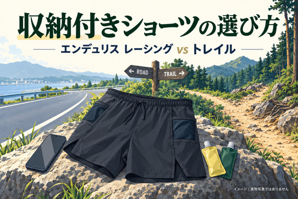 Concept illustration of running shorts, not actual product photographs