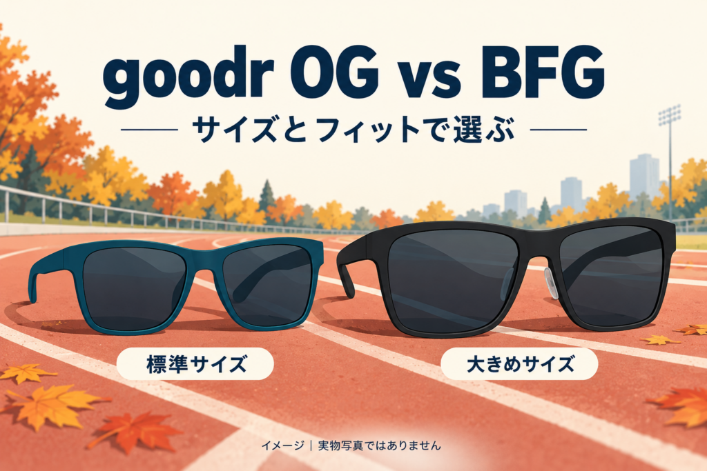Concept illustration of running sunglasses, not actual product photographs