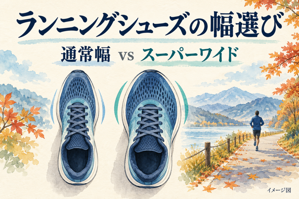 通常幅とスーパーワイドの選び方を表したイメージ図。製品写真や実測図ではありません。