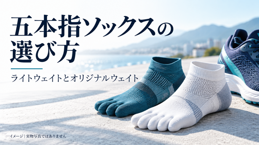 Concept illustration of five-toe running socks, not actual product photographs