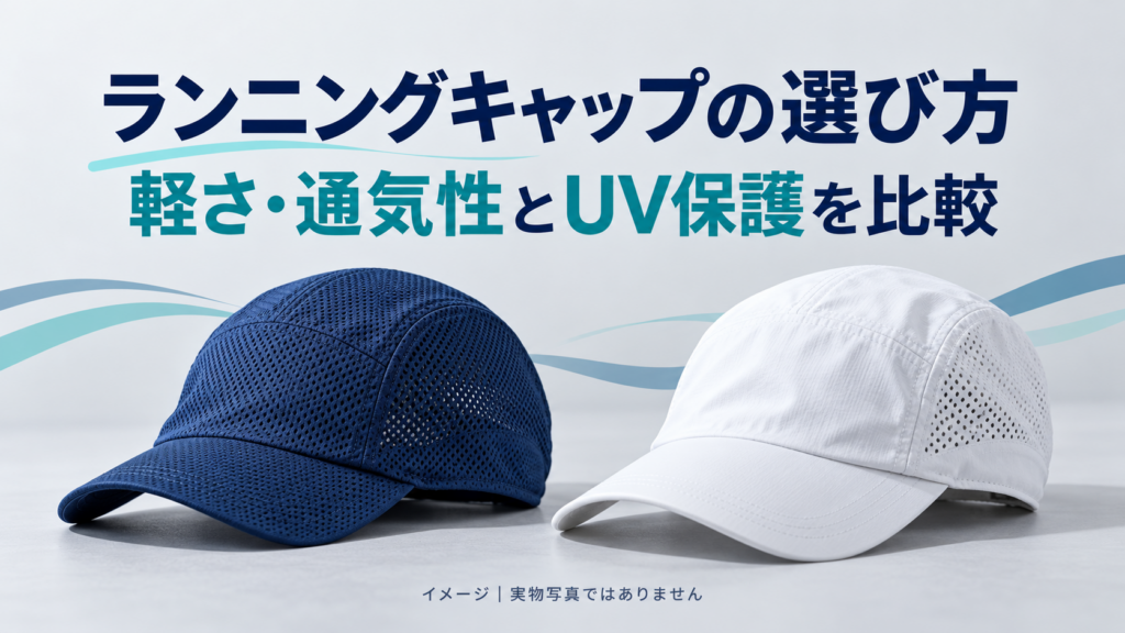 ランニング用キャップの比較イメージ。特定商品の実物写真ではありません