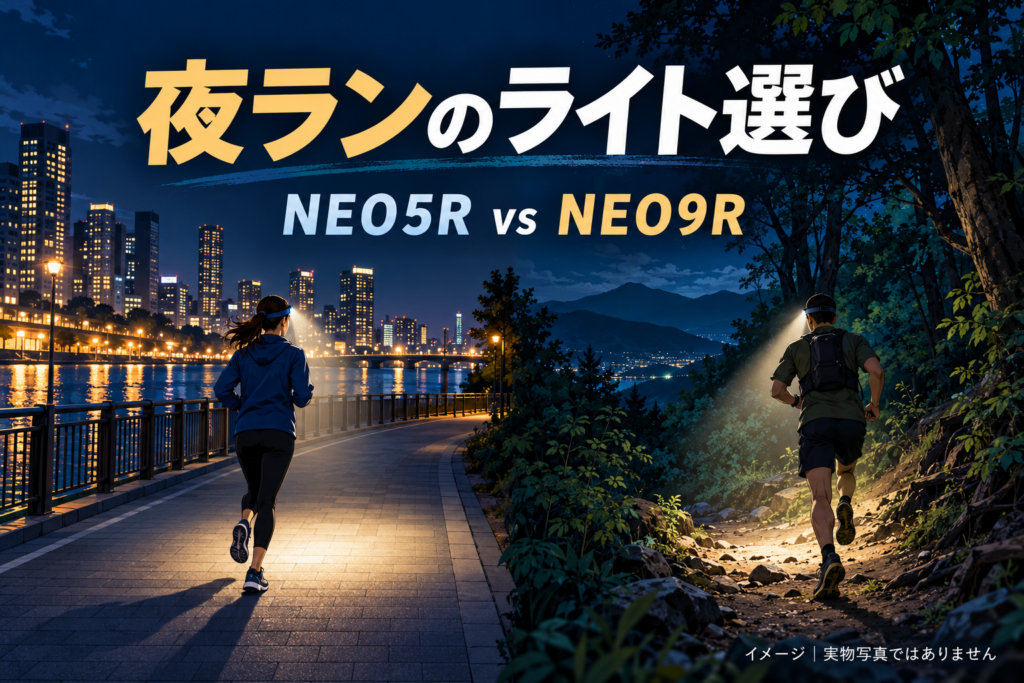 Concept illustration of night running, not actual product photographs