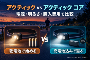 Concept illustration of headlamp power sources, not actual product photographs