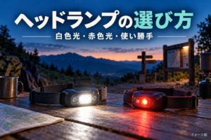 ヘッドランプ選びのイメージ図。実物の商品写真ではありません。