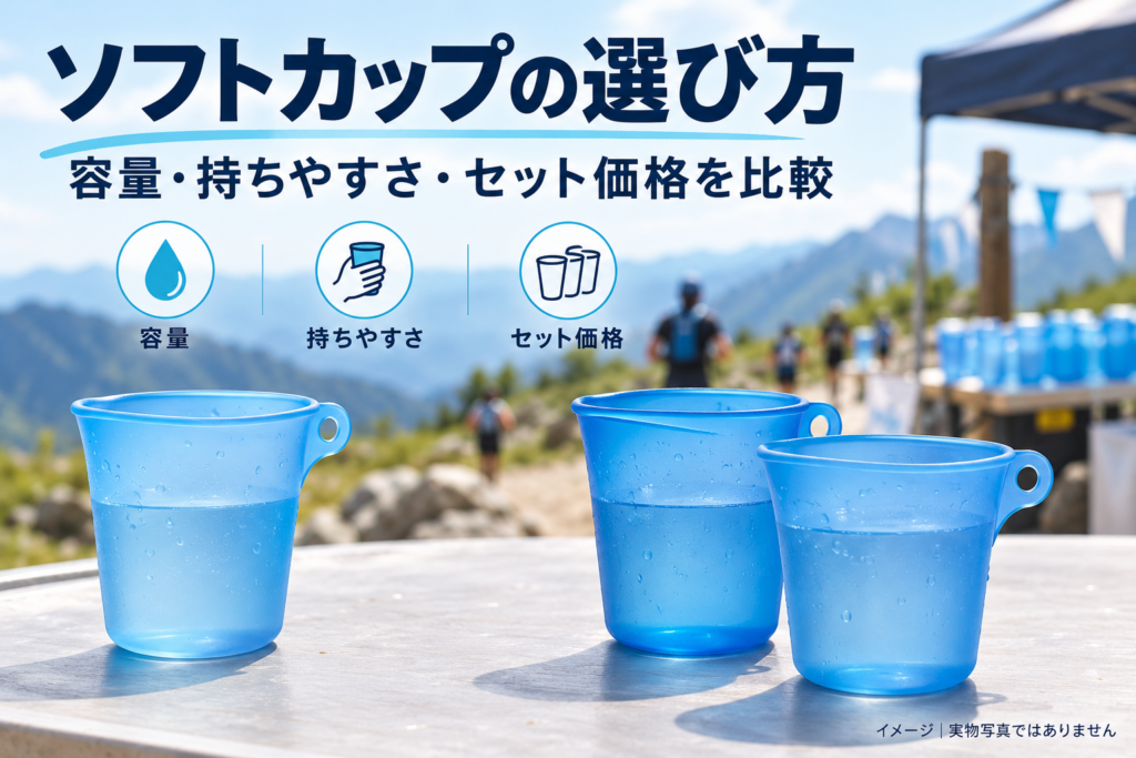 ランニング用ソフトカップの比較イメージ。特定商品の実物写真ではありません